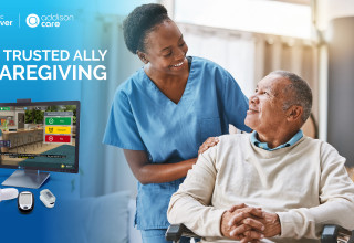 Senior Man with Professional Caregiver. Your Trusted Ally in Caregiving.