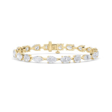 Multi Shape Lab-Grown Diamond Tennis Bracelet in 14kt Yellow Gold
