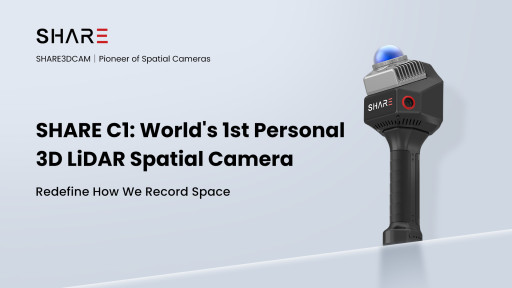 SHARE3DCAM Announces Launch of SHARE C1: World's 1st Personal 3D LiDAR Spatial Camera