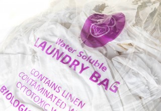 Water soluble laundry bag made from Aquapak polymer