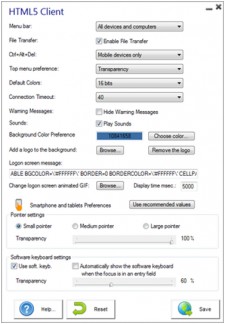 TSPlus HTML5 Preferences