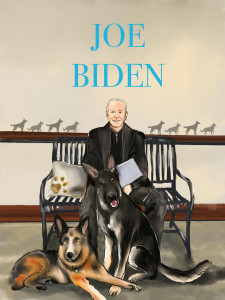 President Biden with Champ and Major