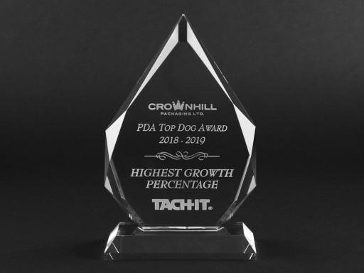 Crownhill Packaging Awarded Tach-It® Top Dog Award - Highest Growth Percentage