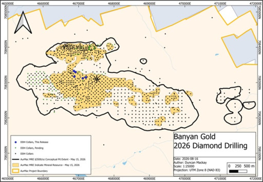 Banyan Gold Intersects 13.03 g/t Au Over 14.2m at Powerline North, AurMac, Yukon, Canada