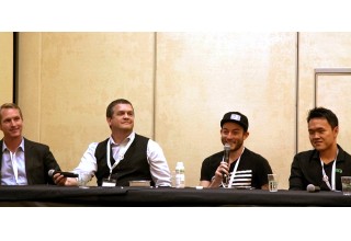 Seed-to-sale software competitors: GreenBits, MJ Freeway, GrowFlow and Treez sit on a traceability panel in Oakland, California