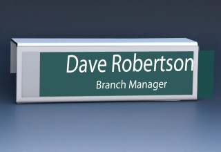 Cubicle Name Plate with Silver Border