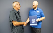 Ryan Foley with formerly homeless Veteran