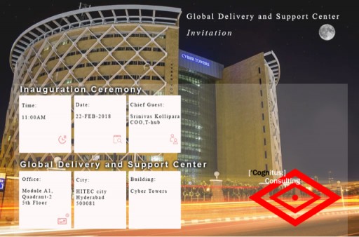 Cognitus Consulting Moves to New Office Location at Cyber Towers - Hyderabad, India