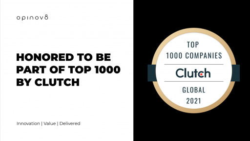 Opinov8 Technology Services in Exclusive List, the Clutch Top 1000 Service Providers for 2021