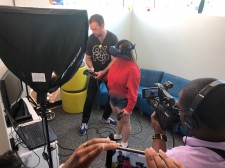 Chance Glasco with Survivor of Human Trafficking Explaining