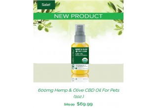 600mg Hemp & Olive CBD FOR PETS (1OZ)