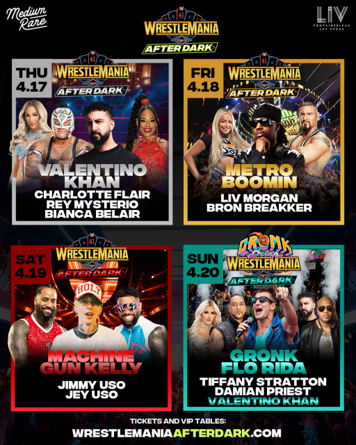 “Wrestlemania After Dark” Coming to Liv & Liv Beach at Fontainebleau Las Vegas April 17 Through 20