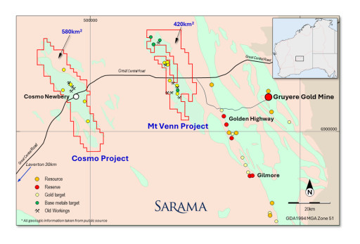 Sarama Resources Completes Mt Venn Gold Project Acquisition