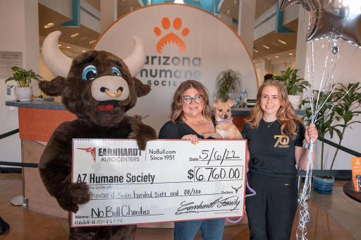 The Arizona Humane Society Was the Most Recent Recipient of Earnhardt Auto Centers No Bull Charities - Employee Contributions Program