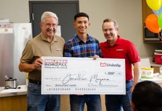Eric Melsheimer, President, with Scholarship Recipient Jonathan Magana