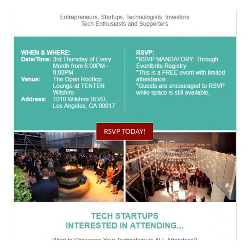 TENTEN Wilshire Rooftop: Tech Thursdays—Monthly Mixer About to Start-Up