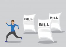 Woman Running From Bills