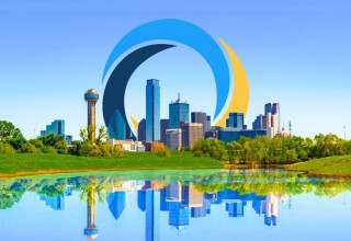 A city skyline with a blue circle and a blue circle on the water

AI-generated content may be incorrect.