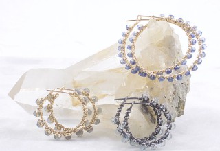 Handmade Gemstone Hoop Earrings