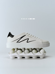 Hidden White Dylan White Black Leather Sneaker