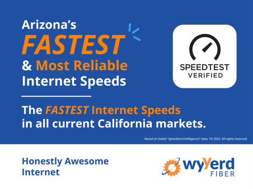 Wyyerd Fiber Ranks Arizona's Top-Rated Provider With Fastest & Most Reliable Internet Speeds