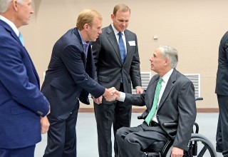 Jordan Harper, Hollan Harper and Gov. Abbott