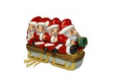 Four Santas on a Sled Limoges Box from LimogesCollector.com