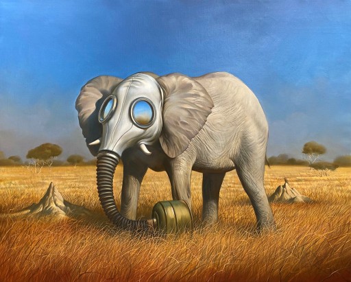 Vladimir Kush Presents His New Original Painting 'New African Mask'