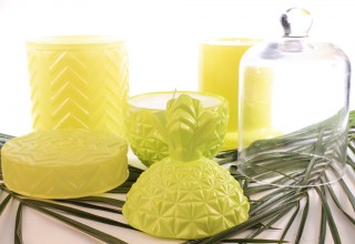 Luxury Glass Candles Neon Yellow