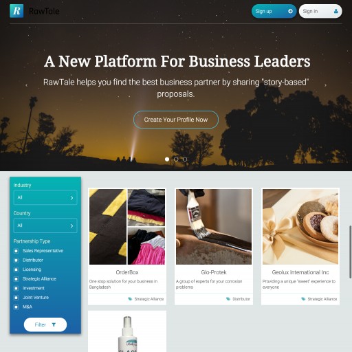 "Story-Based" Business Matching Platform, RawTale Has Been Launched