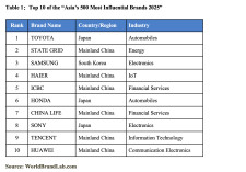 Top 10 of the “Asia’s 500 Most Influential Brands 2025”
