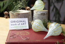 Frosted Sage & Gold Ornament