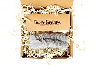 Silver Glitter Heart Garland