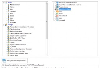 Application Pannel Settings - RDSWebAccess