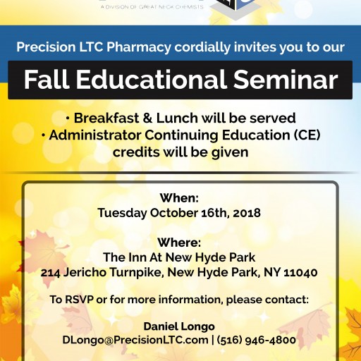 Precision LTC Pharmacy to Host Fall Educational Seminar for Long Term Care Adminstrators