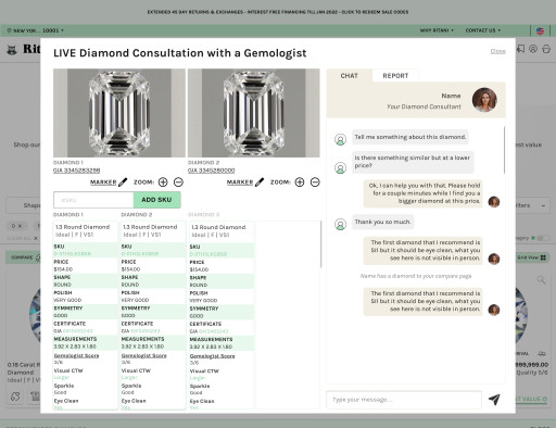 Ritani Makes Its Online Diamond Shopping Experience Interactive With the Launch of Virtual Gemologist Feature