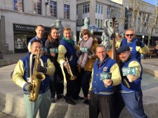 UK's No. 1 Jive and Swing Band, the Jive Aces, and the Duettes, perform in the heart of Portsmouth February 15 to promote drug-free living.