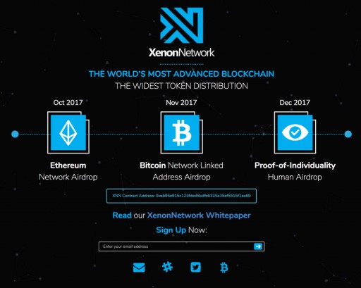 Massively Distributed Blockchain XenonNetwork Most Widely Held Ethereum Token - Over 757,000 Addresses