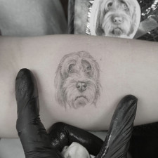 Realistic Dog Portrait Tattoo