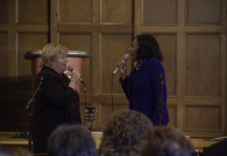 Lifting their voices in song at the multi-faith service in honor of Martin Luther King Day 2018 