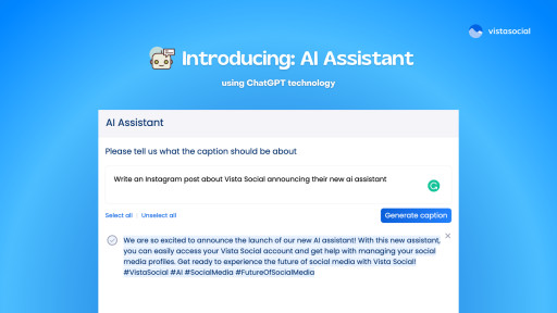 Vista Social Introduces ChatGPT Technology, Becoming The First Approved SMM Tool From OpenAI