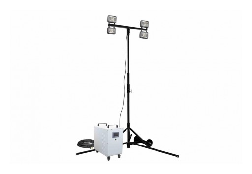 Larson Electronics Releases 200W Rechargeable LED Tripod Light, 7'-12', 2kWh Lithium-Ion Battery