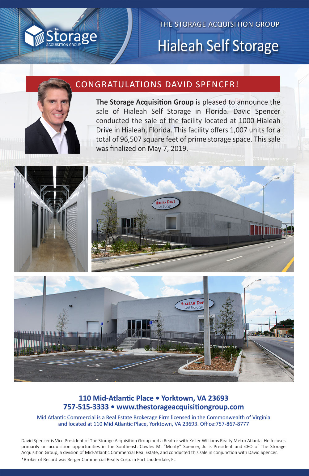 Fred Paris - Vice President - The Storage Acquisition Group