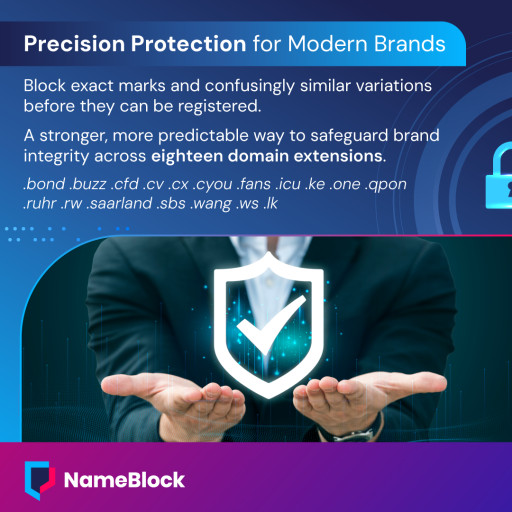 NameBlock Announces Comprehensive Trademark Blocking Suite Covering Eighteen Global TLDs