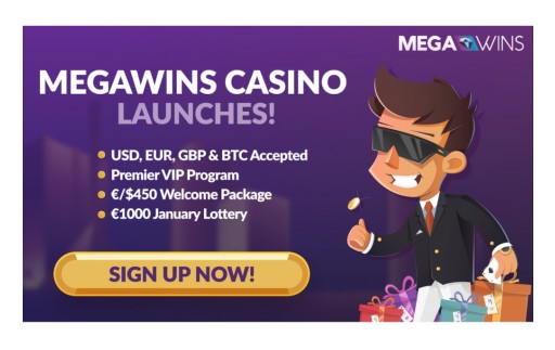 Megawins Casino Launches With €1000 Lottery & 3 BTC Welcome Package!