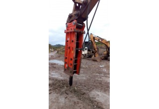 Rock breaker working